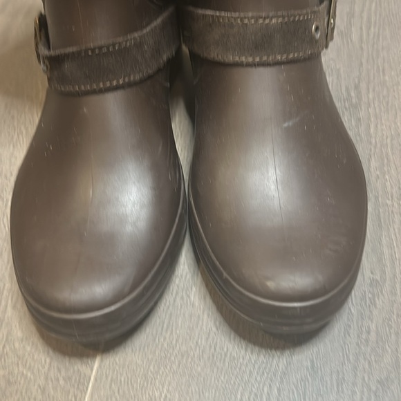 Santana Canada Waterproof Boots Cayley Suede / Rubber Brown Rain Boots Size 8 - Picture 7 of 16